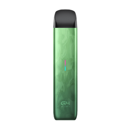 Uwell Caliburn G4 MINI Open Pod Kit 2mL, Peafowl Emerald flavour, featuring advanced PRO-FOCS 4.0 technology, adjustable airflow, and 2mL pod capacity for a customized vaping experience in Ontario and Quebec.