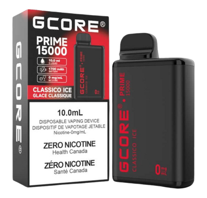 GCORE PRIME 15000 Disposable, Strawberry Kiwi flavour, zero nicotine, delivers 15,000 puffs, disposable vape ideal for Ontario and Quebec vapers seeking rich taste without nicotine