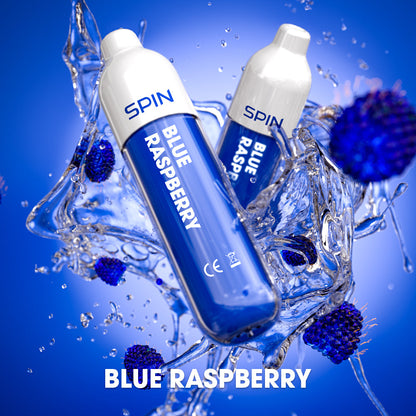 SPIN 1500 disposable vape in Blue Raspberry flavour, 1,500 puffs, 2mL | Supa Vapes Canada