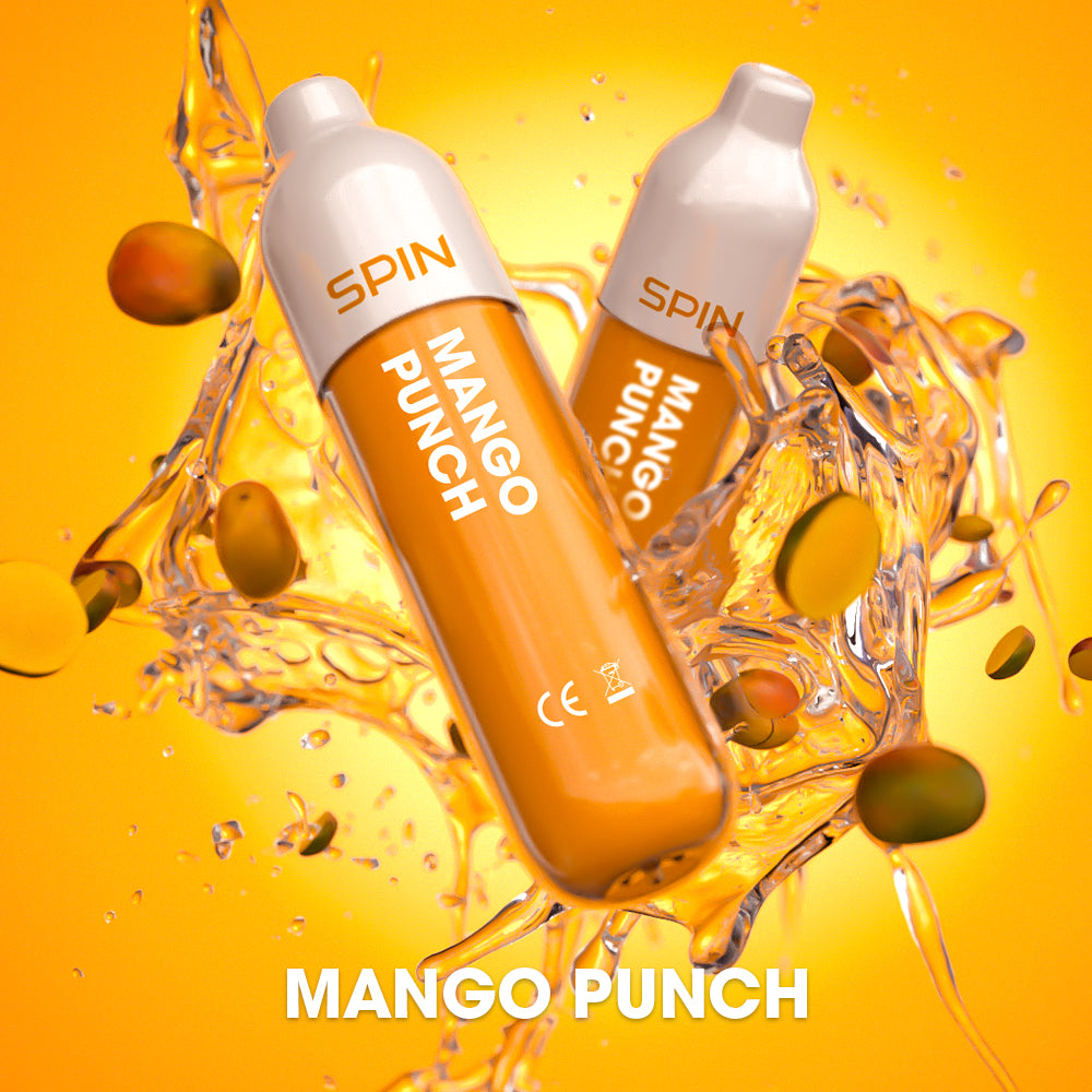 SPIN 1500 disposable vape in Mango Punch flavour, 1,500 puffs, 2mL | Supa Vapes Canada