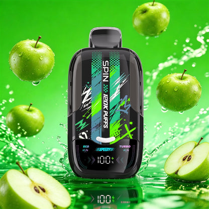 SPIN Speedy 120K Green Apple disposable vape | Supa Vapes Canada