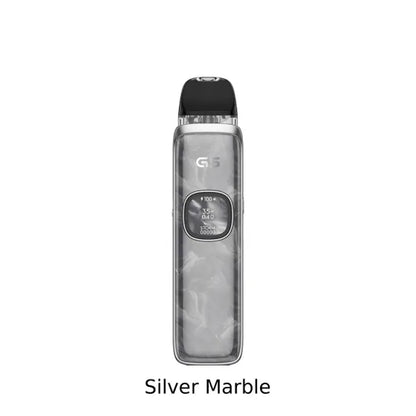 UWELL Caliburn G5 open pod kit in Silver Marble with IML frosted panel
