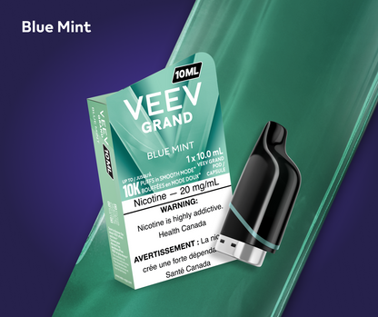 VEEV GRAND 10 mL pod in Blue Mint flavour, up to 10,000 puffs | Supa Vapes Canada