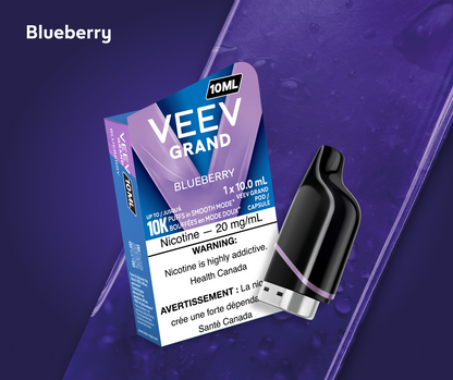 VEEV GRAND 10 mL pod in Blueberry flavour, up to 10,000 puffs | Supa Vapes Canada