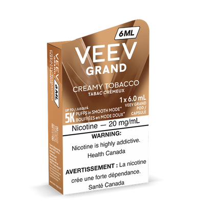 VEEV GRAND 6 mL pod in Creamy Tobacco flavour, up to 5,000 puffs | Supa Vapes Canada