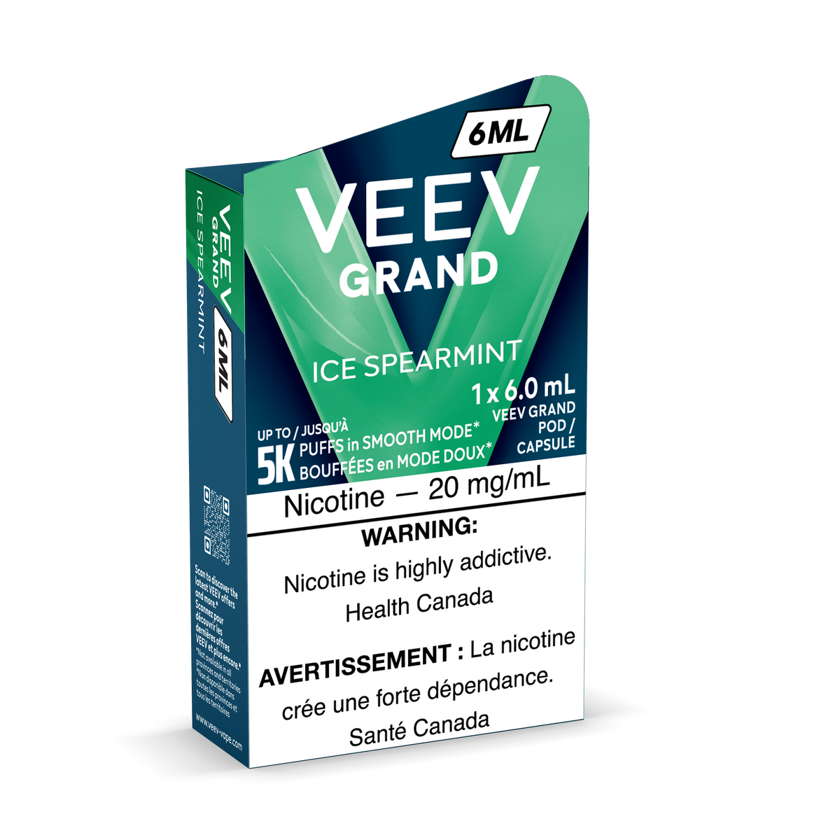 VEEV GRAND 6 mL pod in Ice Spearmint flavour, up to 5,000 puffs | Supa Vapes Canada
