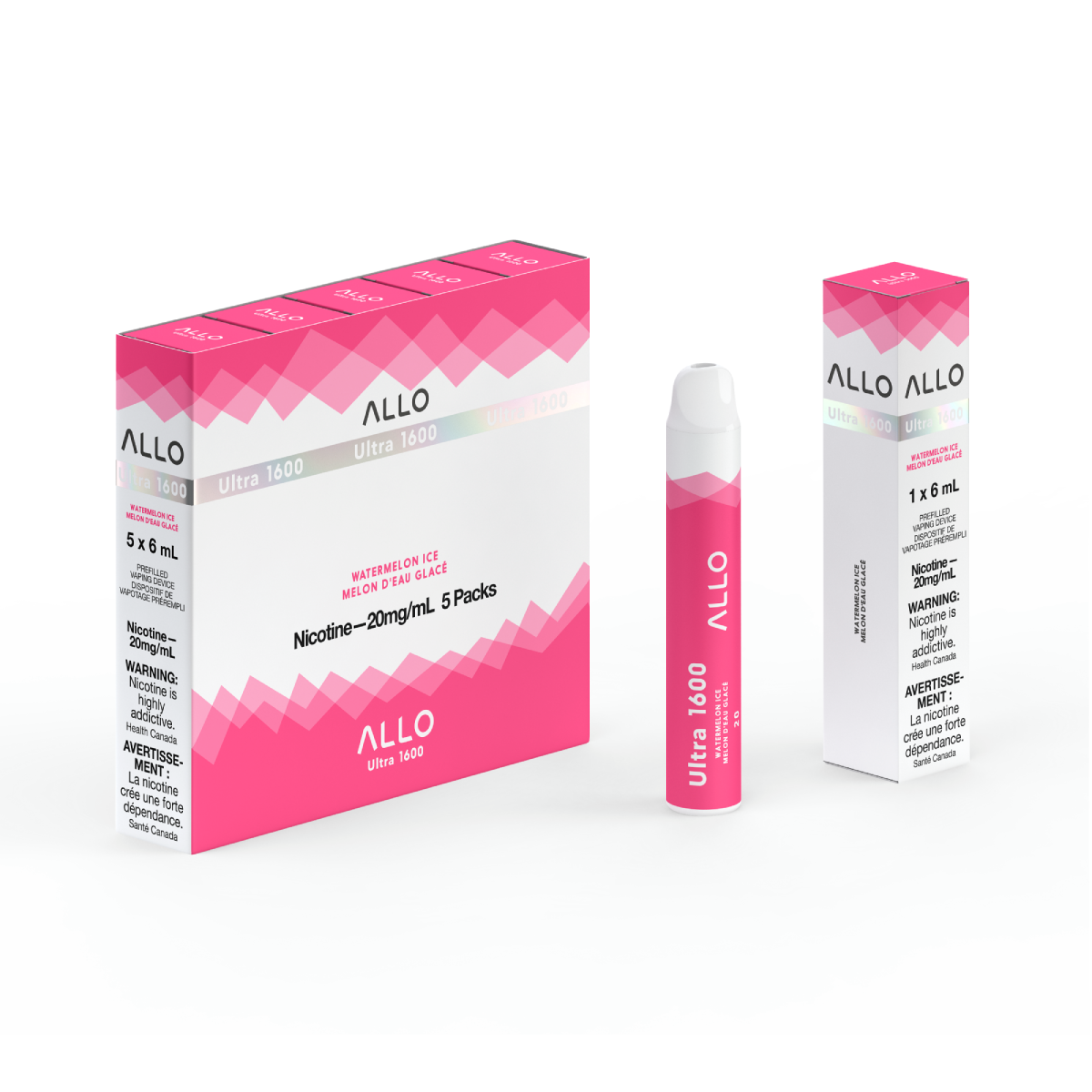 Allo Ultra 1600 Disposable Vape — Watermelon Ice