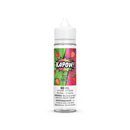 KAPOW! Belts flavour, 0mg nicotine, sweet candy-inspired e-juice, smooth vaping experience, ideal for Ontario and Quebec vapers.