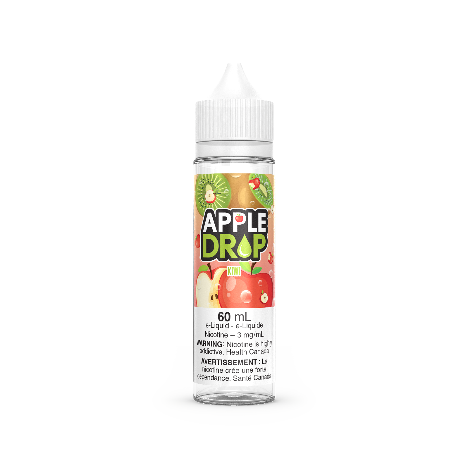 Apple Drop 60mL, Grape flavour vape juice with 3mg nicotine, smooth fruity vaping experience, ideal for Ontario and Quebec vapers.