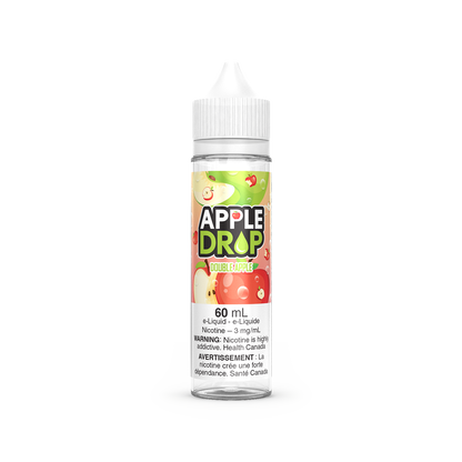 Apple Drop 60mL, Double Apple flavour vape juice with 3mg nicotine, crisp sweet apple blend, smooth and satisfying hits, ideal for Ontario and Quebec vapers.