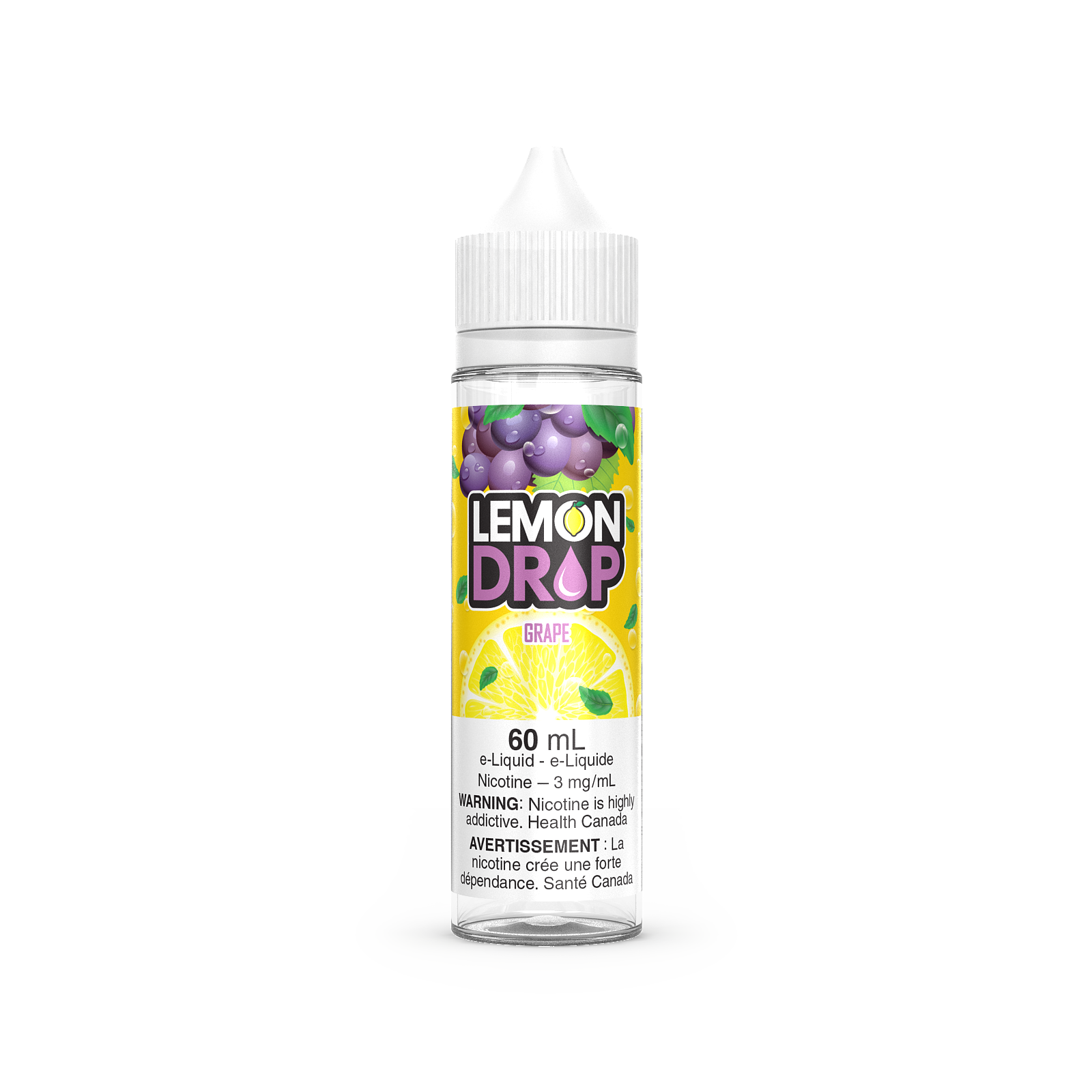 Lemon Drop vape juice, Black Cherry flavor, 12mg nicotine strength, tangy lemon and sweet black cherry citrus-berry blend, 30mL bottle, ideal for Ontario and Quebec vapers.