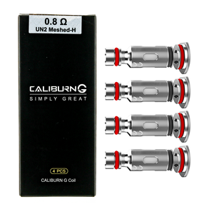 UWELL Caliburn G Mesh Coil, 0.8 Ω mesh coil providing rich flavor and smooth vapor, pack of 4 replacement coils compatible with Caliburn G and G2 devices, ideal for vaping in Ontario and Quebec.