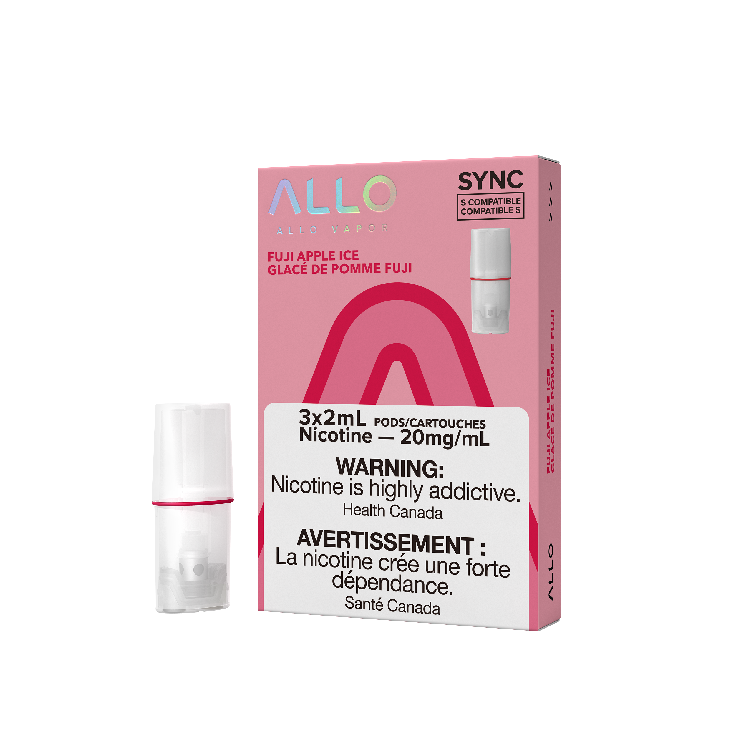 Allo Sync Pods, Mango Peach Orange flavour, 20mg nicotine strength, STLTH-compatible pre-filled pod, flexible and flavorful vaping option for Ontario and Quebec vapers.