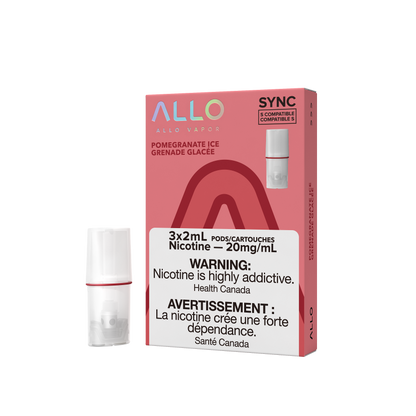 Allo Sync Pods, Orange Ice flavour, 20mg/mL nicotine strength, STLTH-compatible pre-filled pod, convenient and consistent taste, ideal for vapers in Ontario and Quebec.