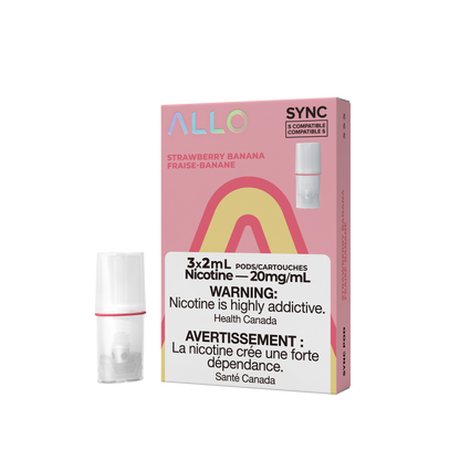 Allo Sync Pods, Watermelon Ice flavour, 20mg/mL nicotine, STLTH-compatible and draw-activated for smooth vaping, ideal for Ontario and Quebec vapers.