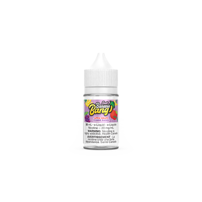Banana Bang Salt, Apple Grape flavour, 30mL bottle with 12mg nicotine, smooth and balanced vaping experience, perfect for Ontario and Quebec vapers.