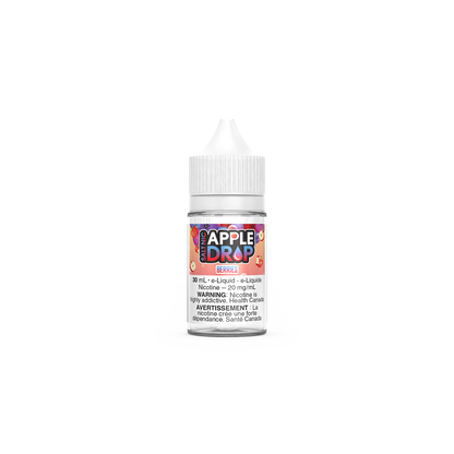Apple Drop Salt (30mL), Berries flavour, 12mg nicotine e-liquid, smooth and fruity vape, premium salt nicotine option ideal for Ontario and Quebec customers.