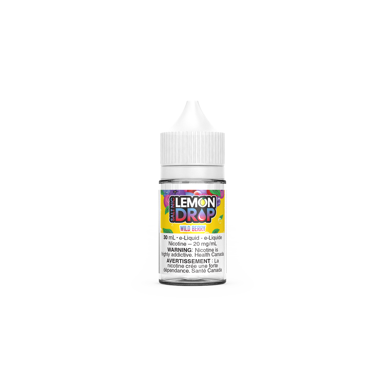 Lemon Drop Salt Nic, Double Lemon flavour, 20mg nicotine salt e-liquid, sharp citrus vape experience, designed for Ontario and Quebec vapers.